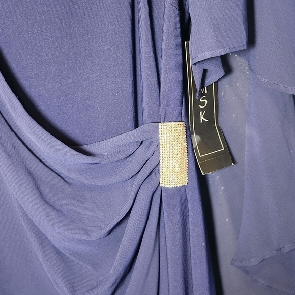 Msk Beaded-Strap Capelet-Back Dress size small color midnight - Picture 6 of 13